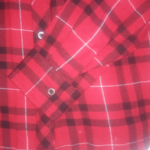 Scotch Plaid Red  Flannel Botton Dawn Shirt M - Picture 8 of 8